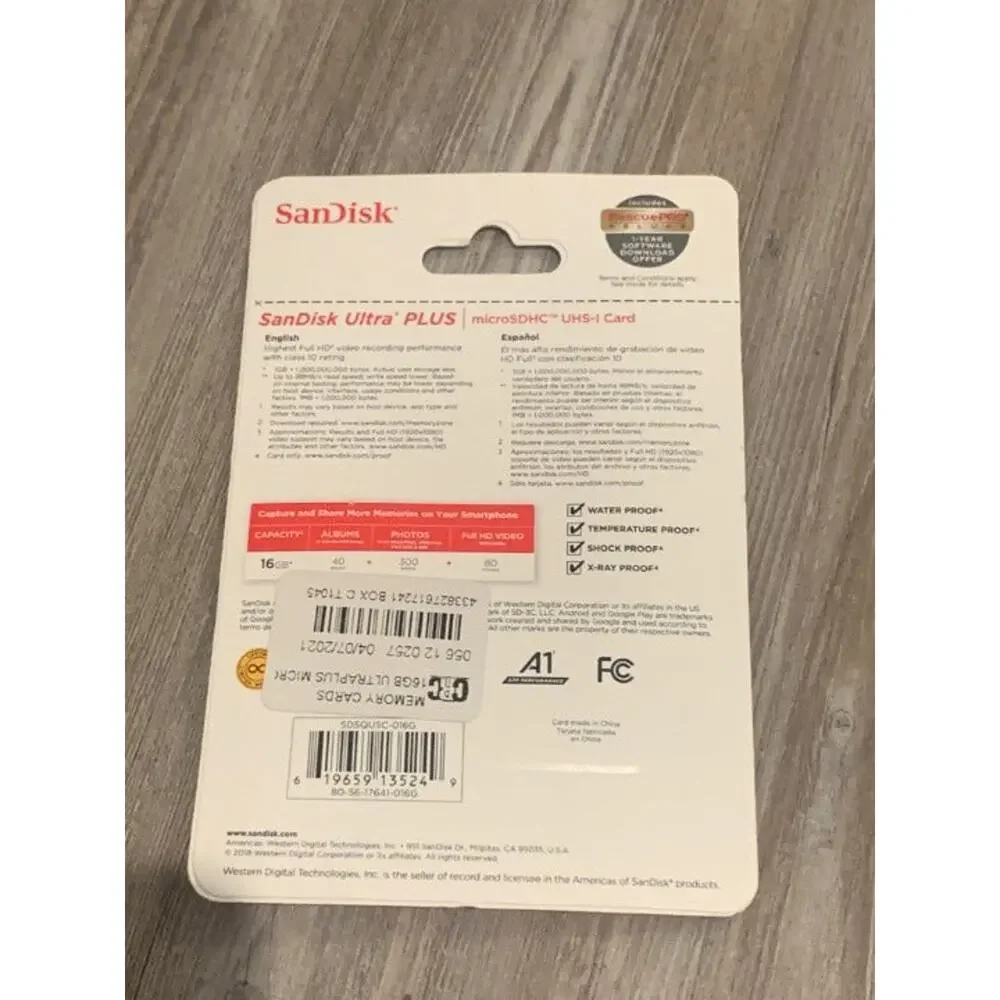 SanDisk Ultra Plus 16GB microSDHC UHS-1 Memory Card for Tablets
